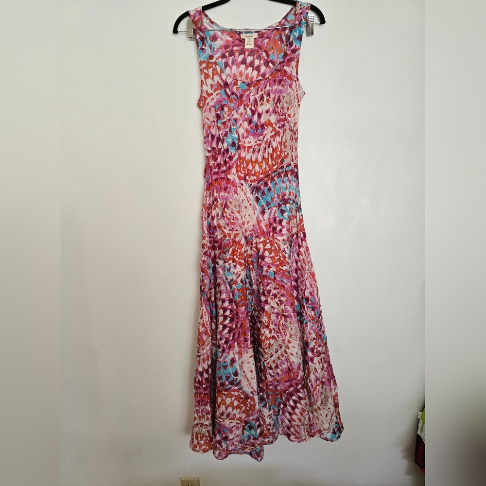 Sundance Vibrant Pink Multi-Color Sleeveless Maxi Dress